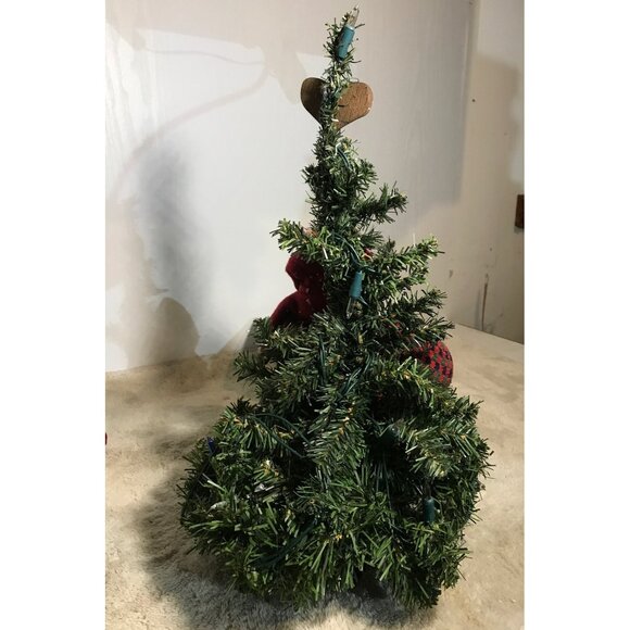 Pre-Lit Mini Christmas Tree With Snowman Family Decoration & Happy Holidays Sign - Picture 6 of 7